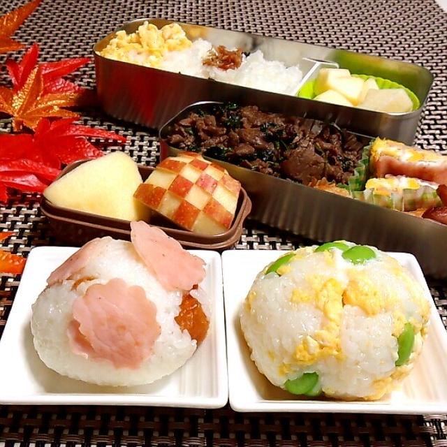 牛肉ほうれん草の甘辛炒め弁当♪友達のお弁当作り