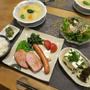 頂きもののハムで”ハムステーキ”の晩ご飯　と　金魚の睡蓮鉢とメダカの手水鉢♪