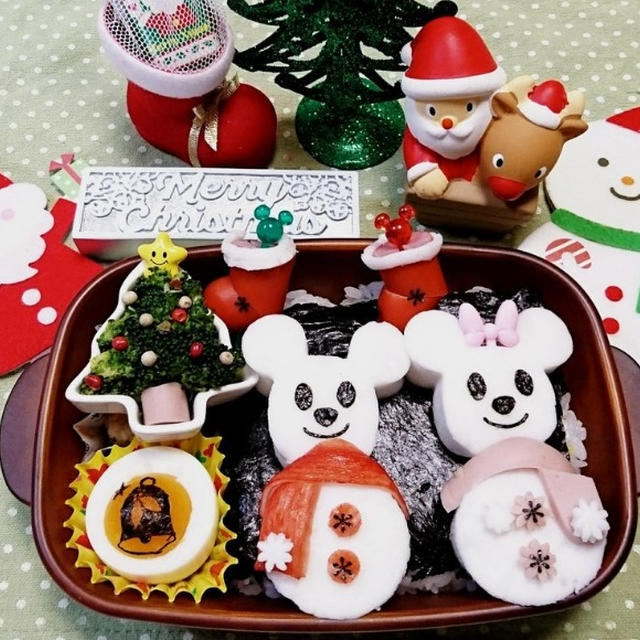 はんぺんソテーのミキミニ雪だるま弁当〖デコ弁〗  #平日お昼ご飯はお弁当or外食