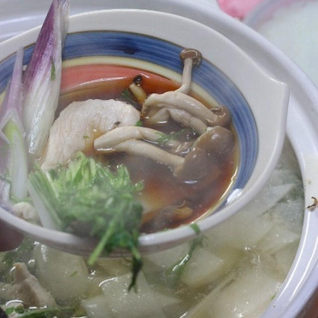 蕪のしゃぶしゃぶ　・　里芋と豚肉のふっくら煮