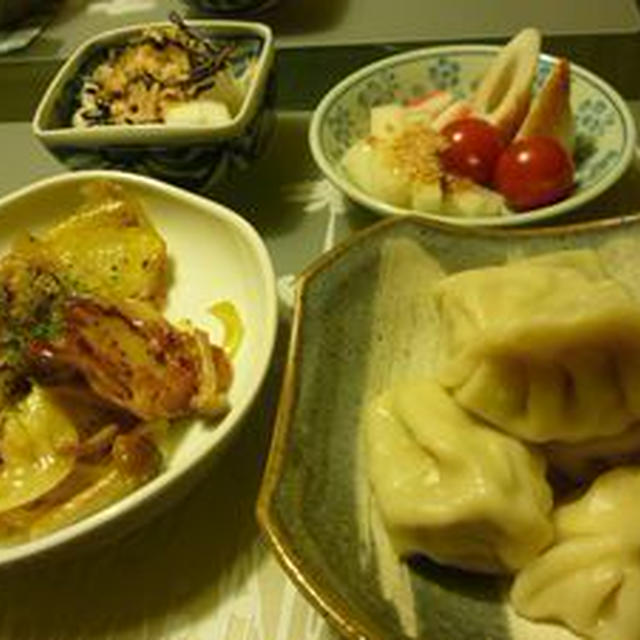 夕飯（新じゃがのチーズ焼き）