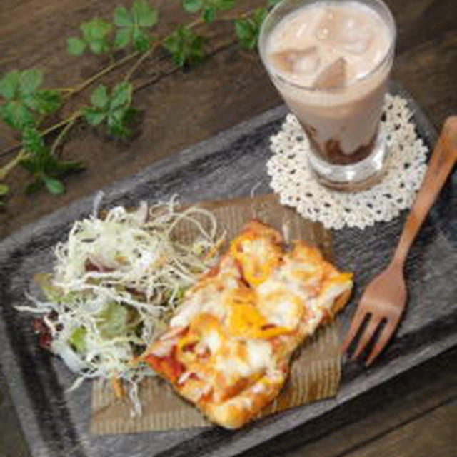 カフェ風★ドリンクセット(ピザ・サラダ付き・レシピ）