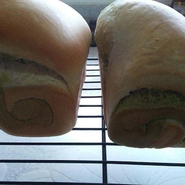 抹茶の渦巻きパンを焼きましたよ！(=^・・^=)♪