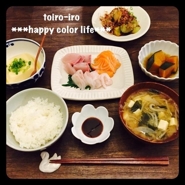 刺身定食と青森リンゴ