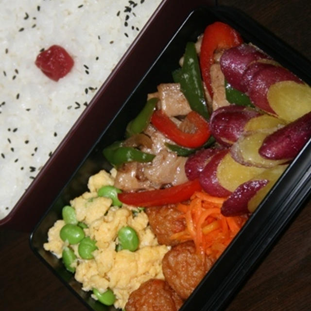 8月4日　　豚肉と ピーマン炒め弁当（練習）