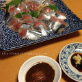 秋刀魚のお刺身を肝醤油と七味唐辛子で。 by ぴくるすさん