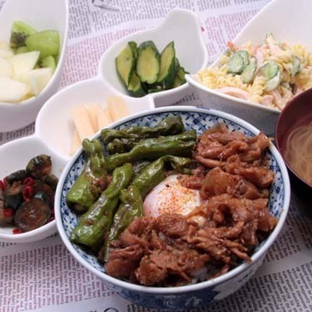 ししとうたっぷり　豚丼