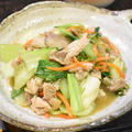 シャキシャキ食感♪豚肉とチンゲン菜の中華炒め