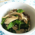 小松菜と舞茸の炒め物　　椎茸すり身団子