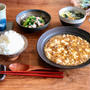 麻婆豆腐・青梗菜とハムの塩炒め