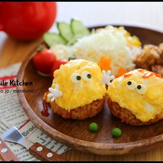 【おばけオムライスのプレートランチ】