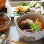 牛すね肉の和風煮込み（味噌だれ添え）～圧力鍋と献立写真