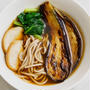 茄子の揚げ浸しと鶏の蕎麦のレシピ