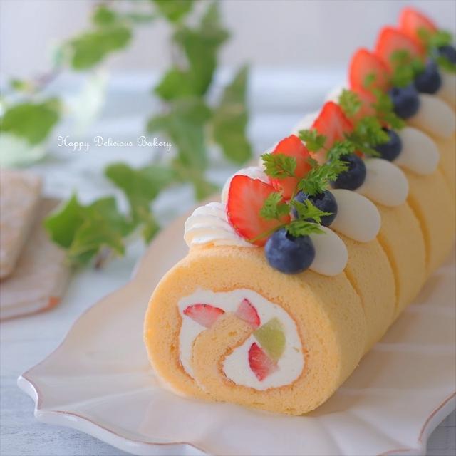 くるくるフルーツロールケーキ By あいりおーさん レシピブログ 料理ブログのレシピ満載