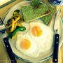 Breakfast on New Plates新しいお皿で朝食♪卵は二種作ります。