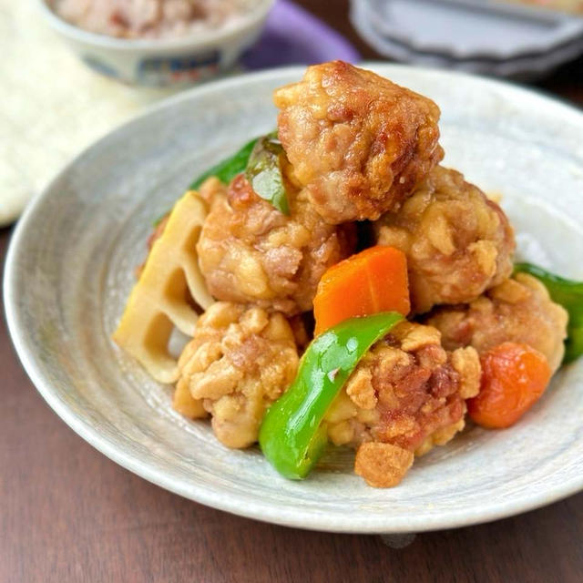 この甘酸っぱさに虜☆豚こまと高野豆腐で作るゴロゴロ酢豚