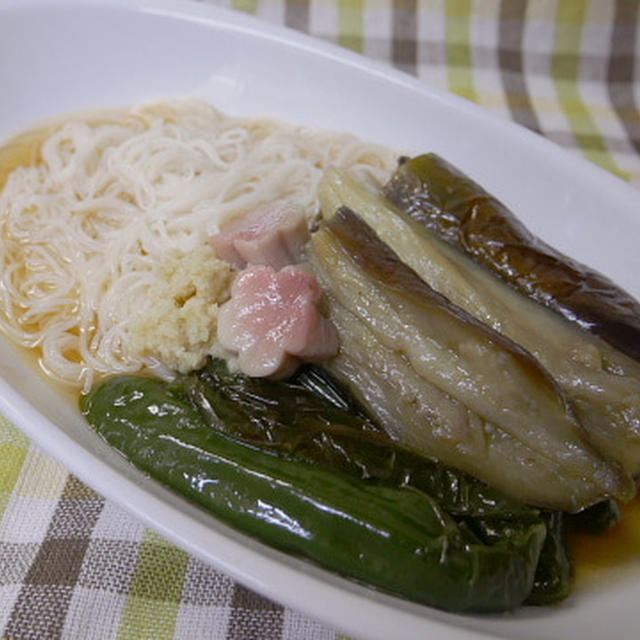 夏野菜のぶっかけ素麺