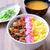 野菜入り肉そぼろと炒り卵の三色丼風のレシピ