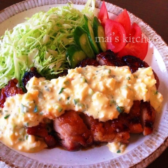 ピリッとわさびタルタルで食べる♡照り焼きチキン♡