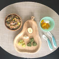 【離乳食完了期】ツナと野菜のマカロニトマトスープ&ほうれん草パウダー入りベイクドポテト