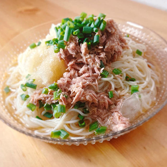 ツナと大根おろしのぶっかけ素麺