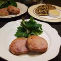 分厚いハムステーキとフルーツ＆ナッツライ♪
