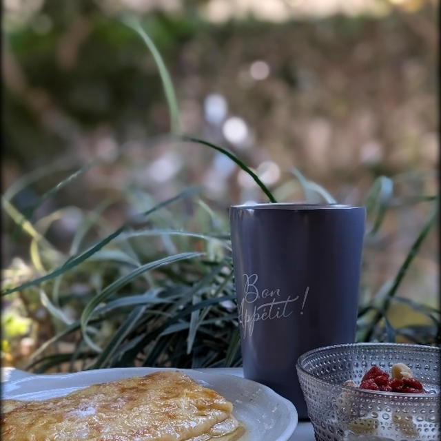 今日のブランチは切り餅のフレンチトースト