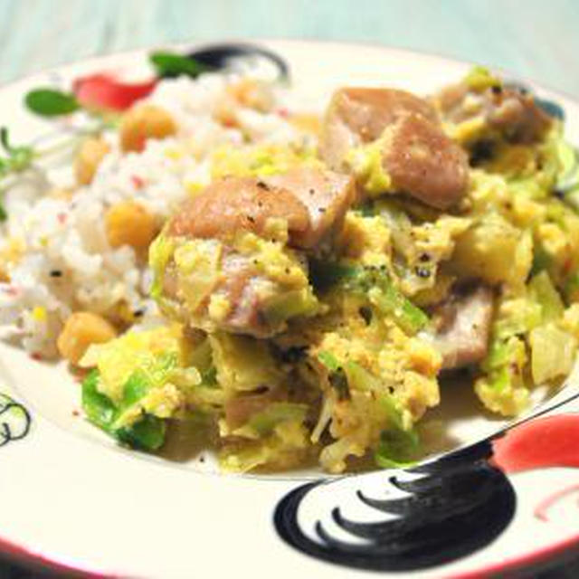 春キャベツとヨーグルトの洋風親子丼