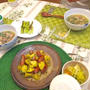 トリとバジルのスープ、ジャガ肉、アスパラ焼き、納豆