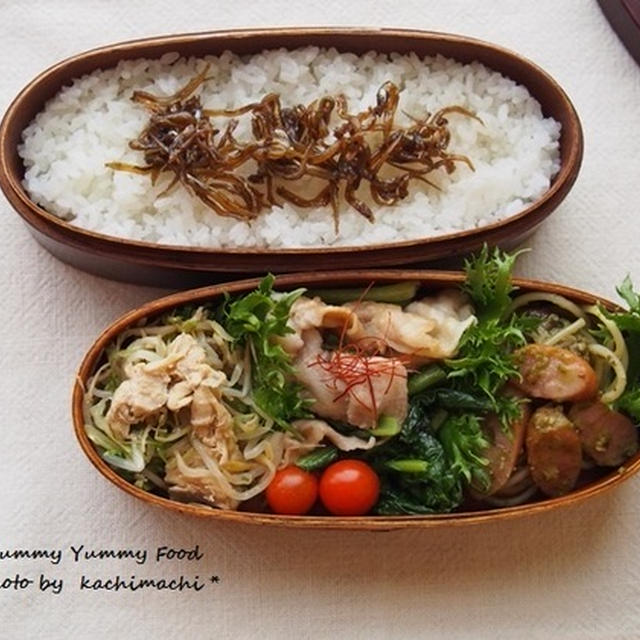 豚肉と小松菜のニンニク醤油炒め