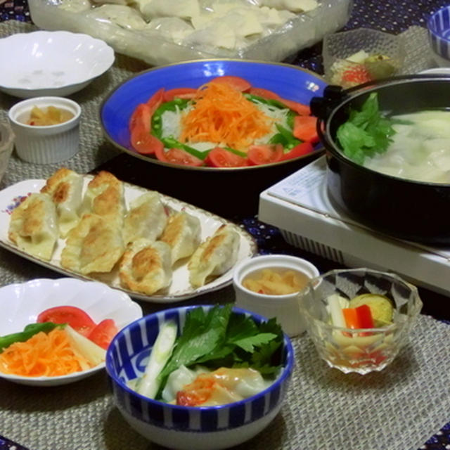 餃子で夕食♪♪
