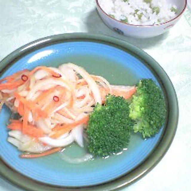 鮭の南蛮漬けと豆ごはん