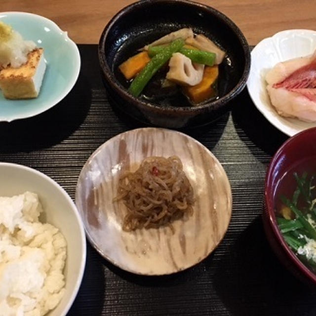 キンキと野菜の揚げ煮浸しで定食