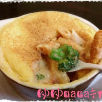 ｽﾌﾚ仕立てﾄﾏﾄｸﾘｰﾑのﾌﾞﾛｯｺﾘｰとｼｰﾌｰﾄﾞのｸﾞﾗﾀﾝ♪