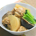 夏の煮物は薄味で旨いっ！大根と椎茸と鶏肉のピリ辛さっぱり煮。