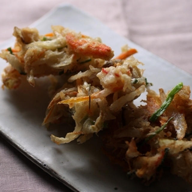 カラっと失敗なし！カニと野菜のかき揚げ