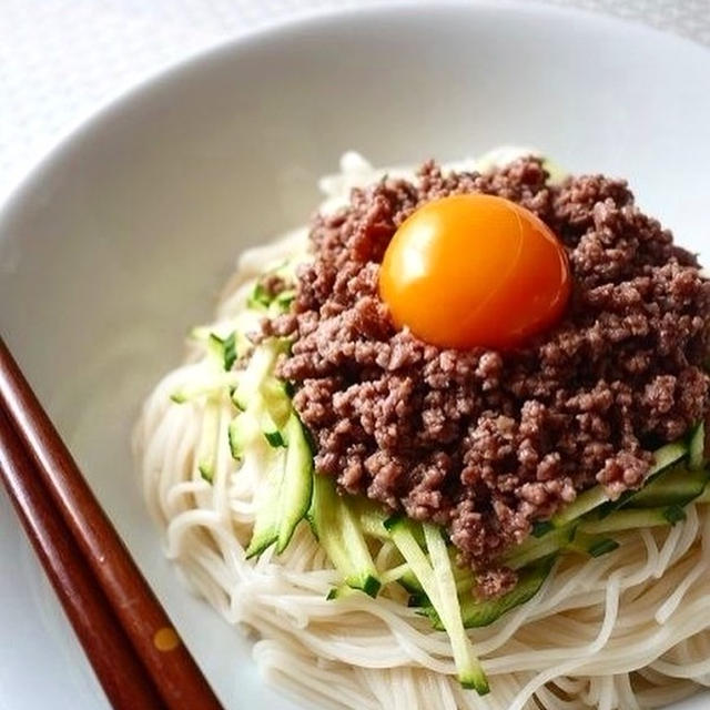 止まらない！【ジャージャー麺風＊甘辛そぼろのせ素麺】 #つくりおき