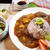 ■晩ご飯【雑穀ご飯でビーフカレー／ブリのお刺身／漬物など。】