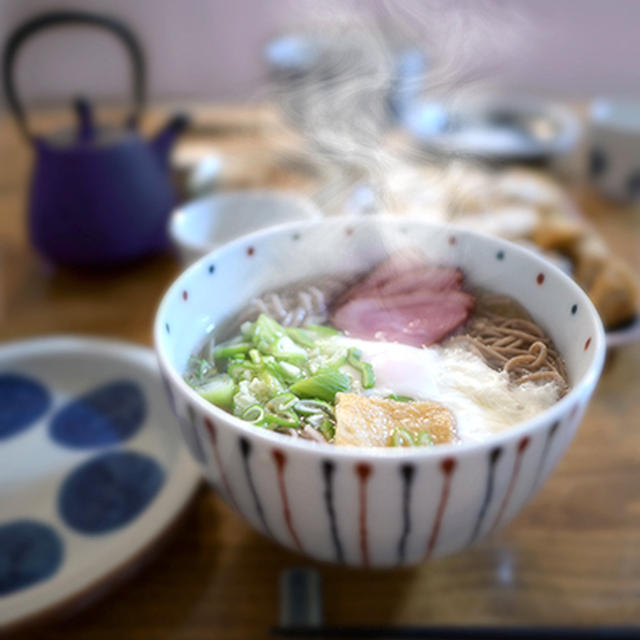 暖かい蕎麦と松茸が来た日