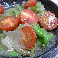 ミニトマトとレタスの中華炒め