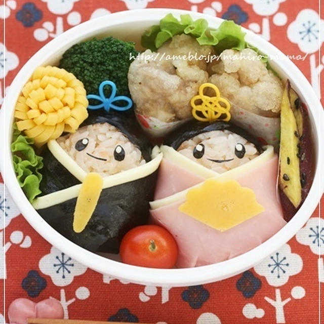 お雛様のお弁当＊キャラ弁と東京マラソン