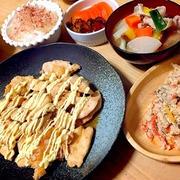 鶏胸肉の生姜焼きで夜ご飯とリュスティック仕込み♪