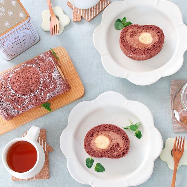 【お菓子教室レポ】２月はチョコバナナロールケーキを作りました！