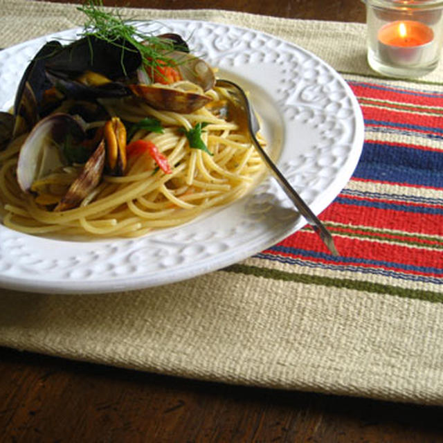 ムール貝とアサリのパスタ