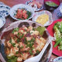 麻婆茄子&豆腐　チョレギサラダ