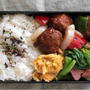 黒酢肉団子とアスパラ菜炒めのお弁当〜食べざかり男子のお弁当