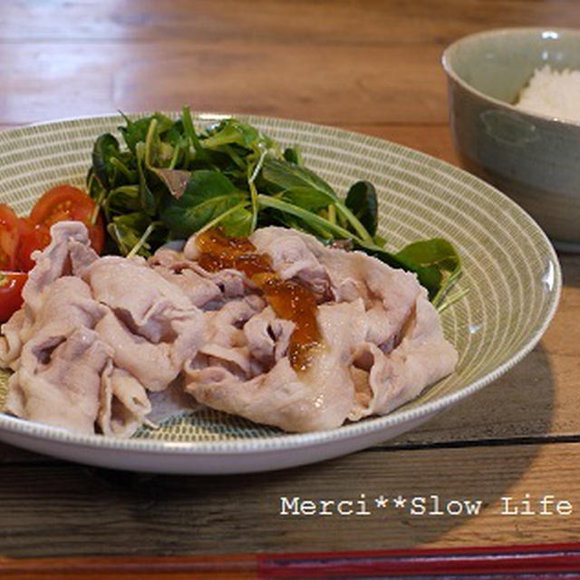 高級豚肉でジュレぽんのせ豚しゃぶランチ！