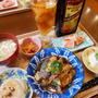 マイヤーズラムのレモン氷&炭酸割りとレンチンなすのポン酢漬け