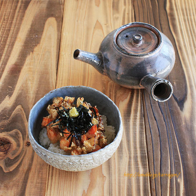 さっくさくかき揚げでだし茶漬けなランチ。