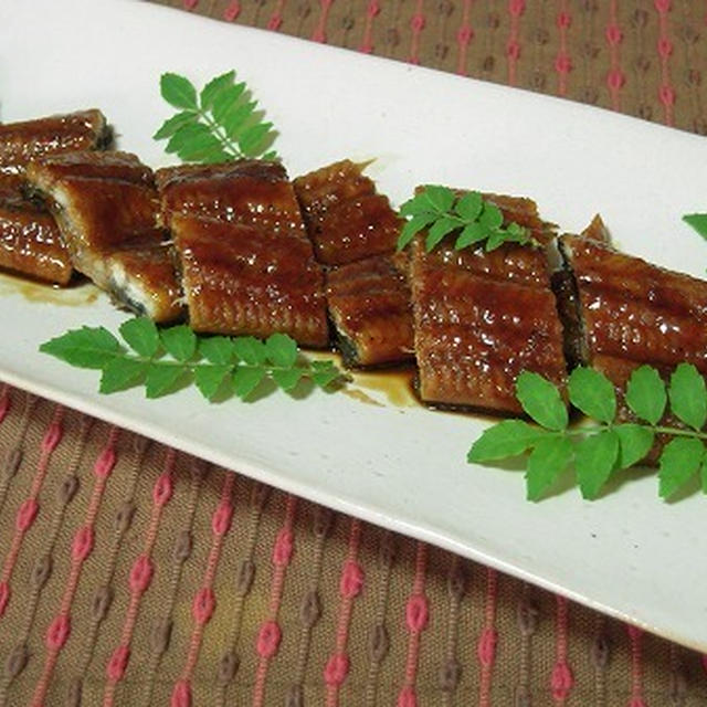 鰻の蒲焼とイカ刺し